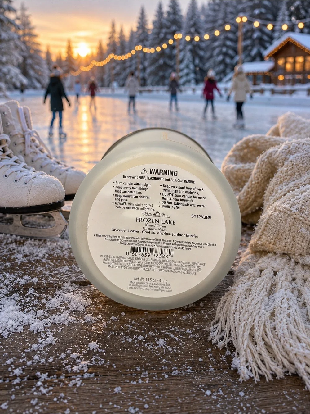 White Barn Frozen Lake 3-Wick Candle 14.5 oz NWT